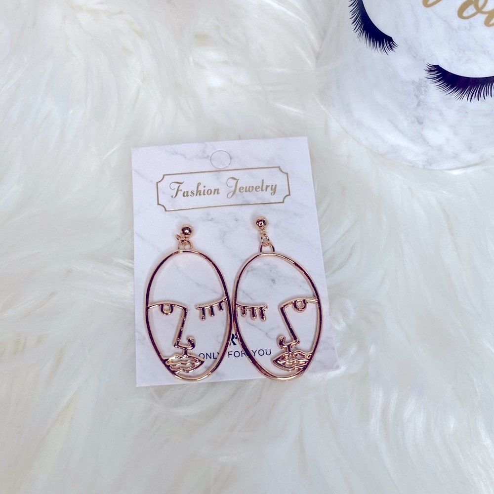 Abstract face art earrings